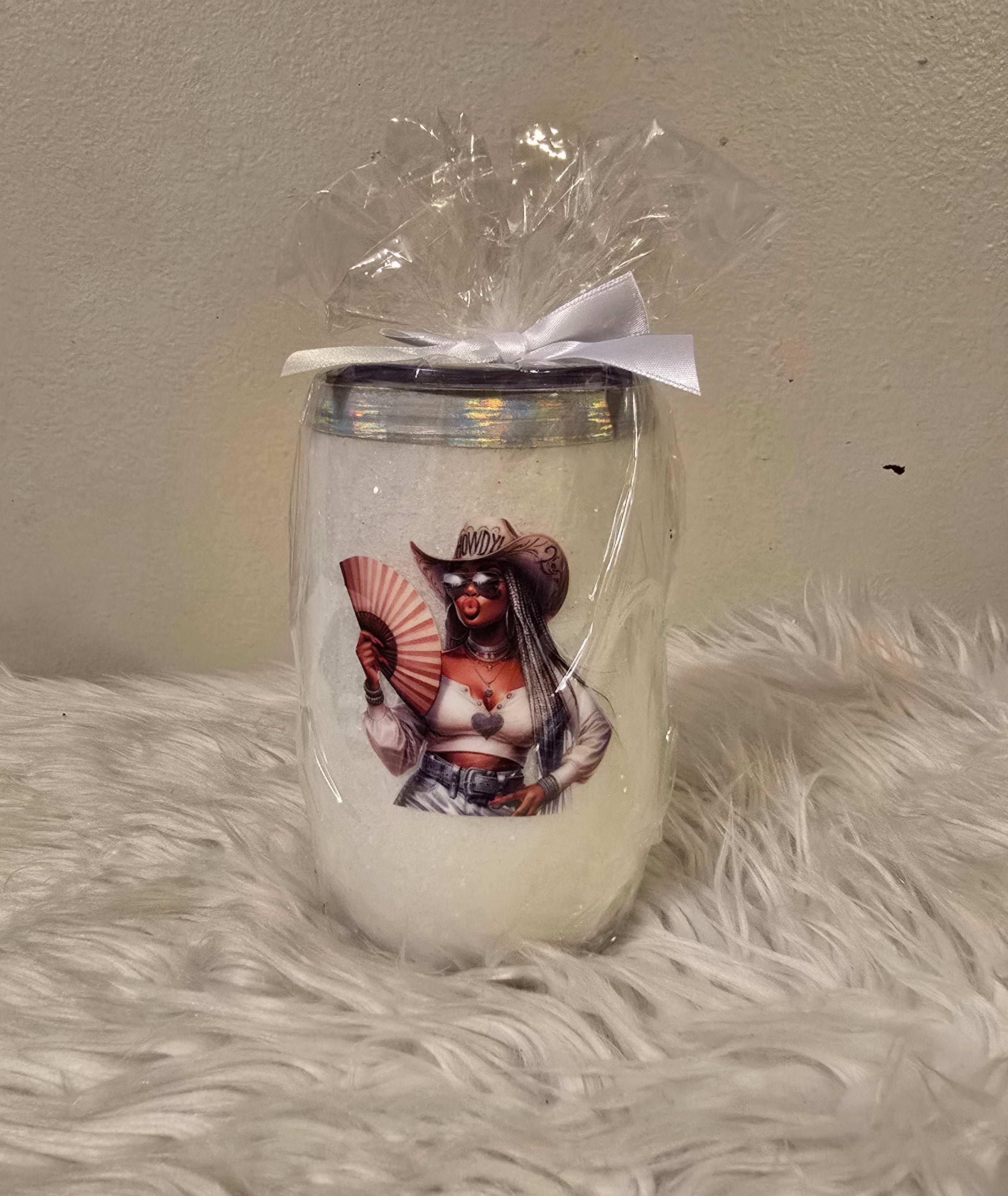 Black Cowgirl Stemless Wine Tumbler (16oz)