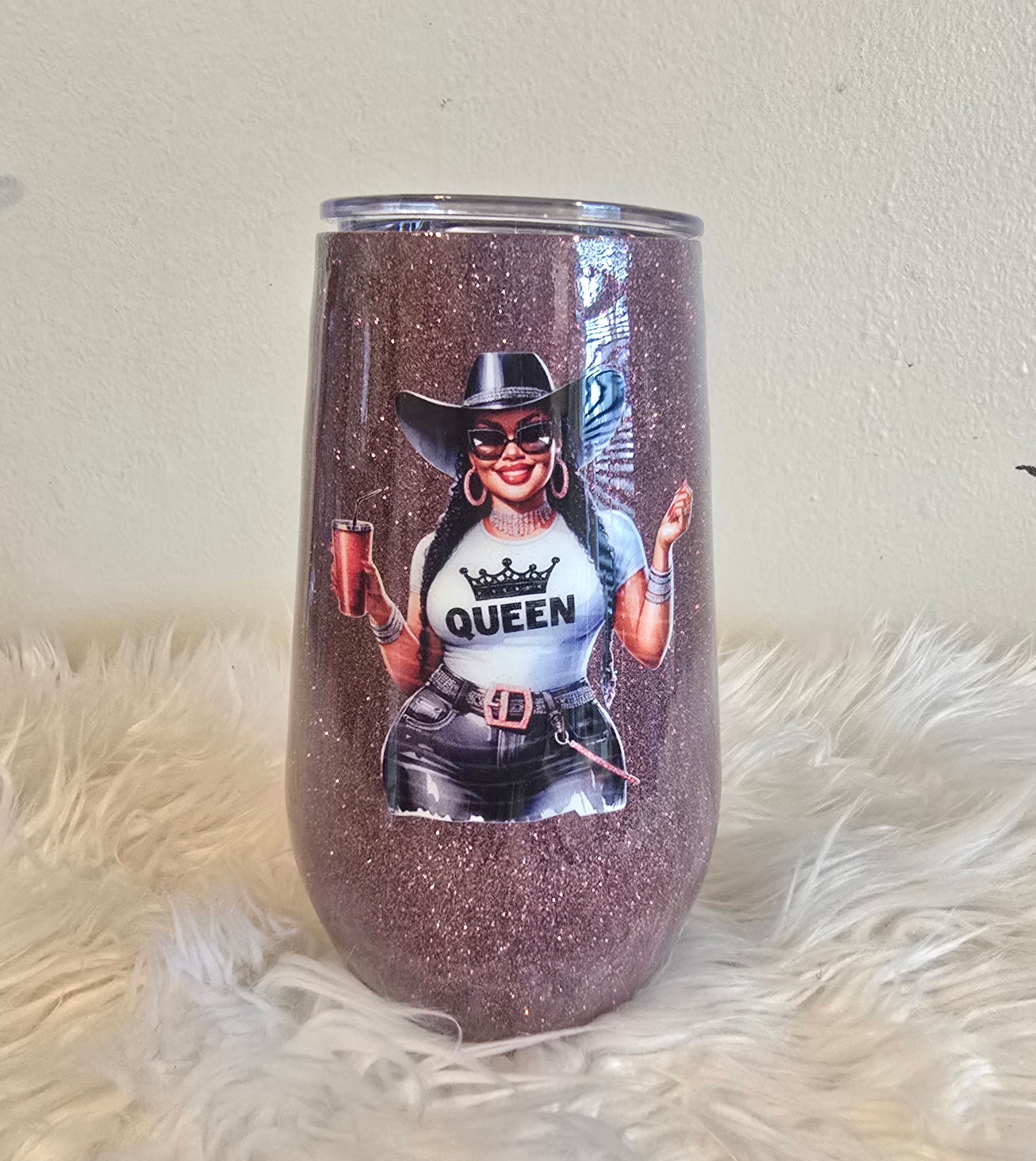 Black Cowgirl Stemless 17oz Wine Tumbler