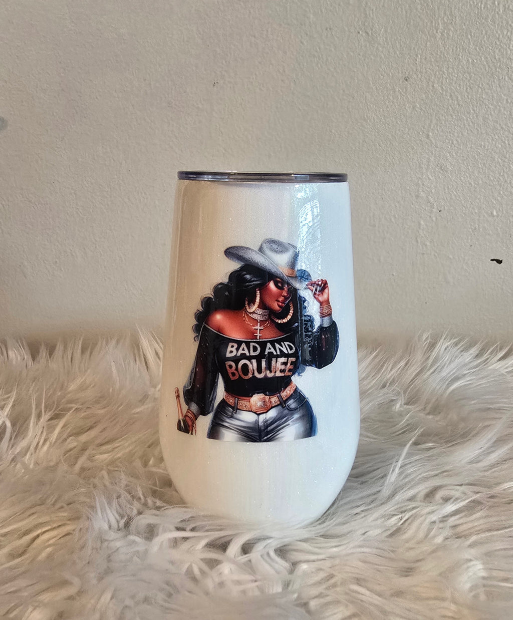 Black Cowgirl Stemless 17oz Wine Tumbler