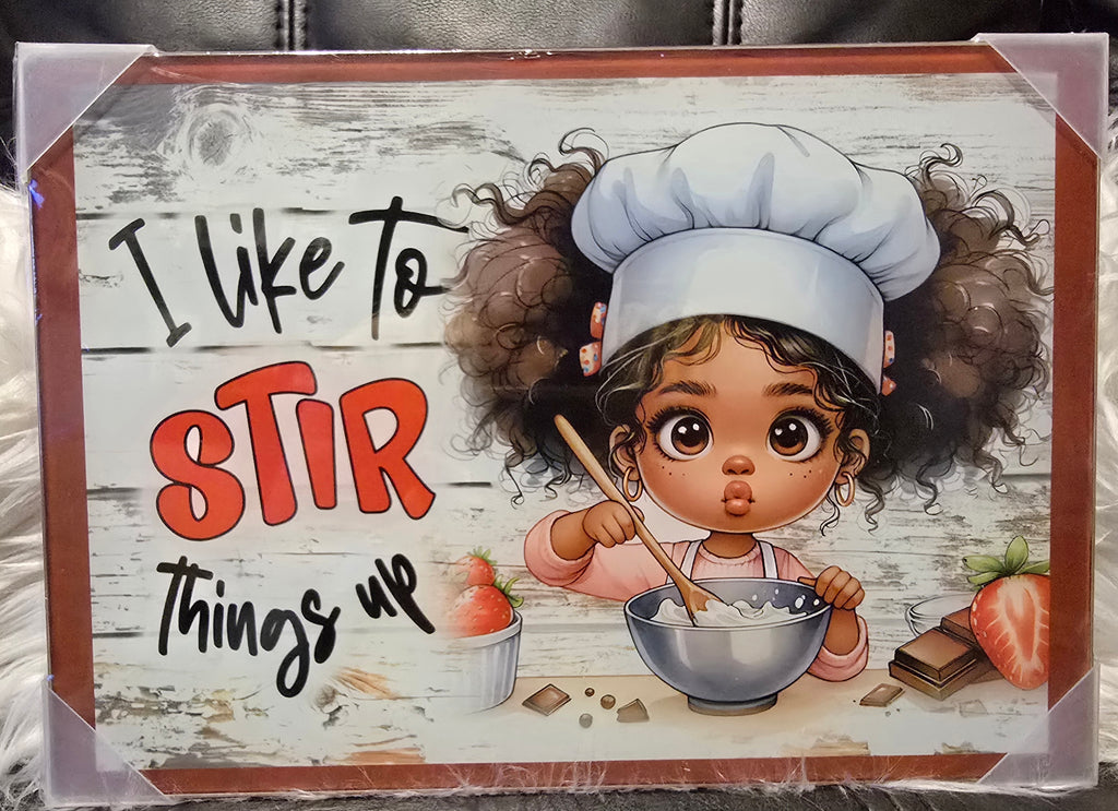 Black Girls Small Glass Cutting Boards
