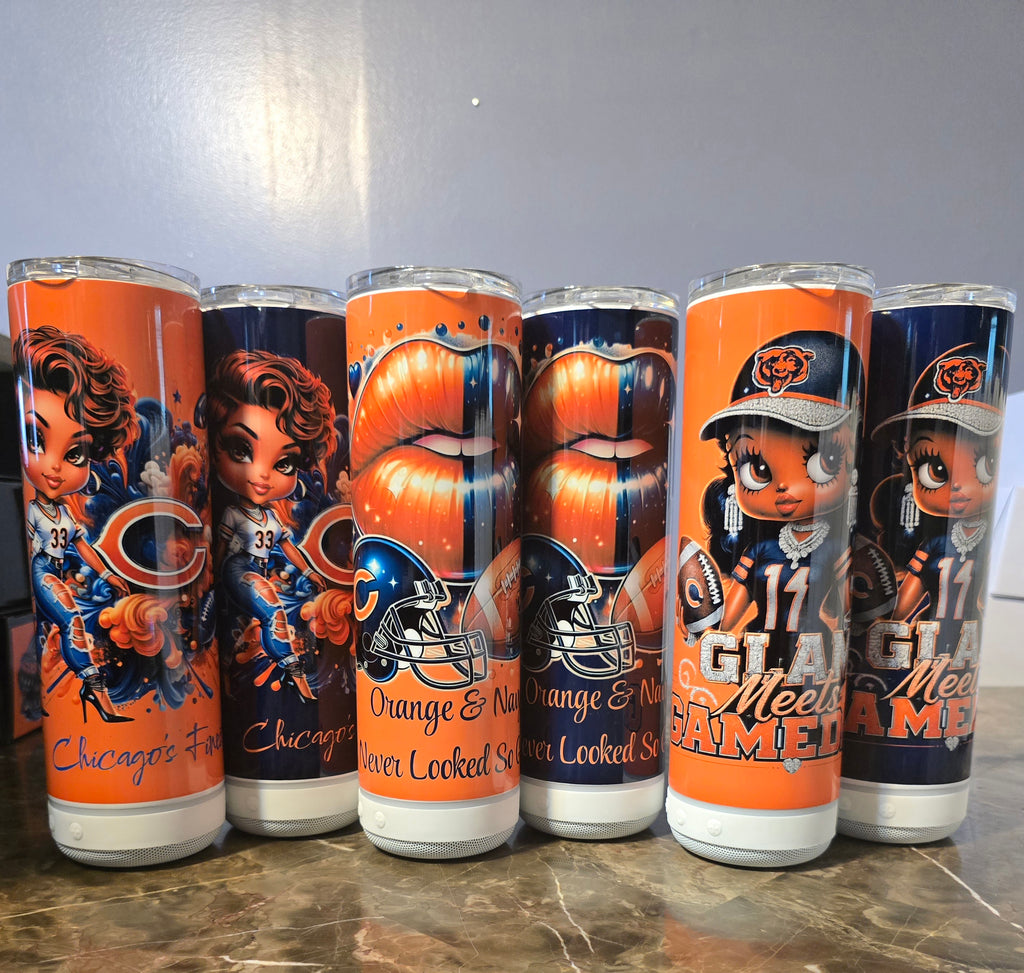 Lady Bear 20oz Bluetooth Speaker Tumblers